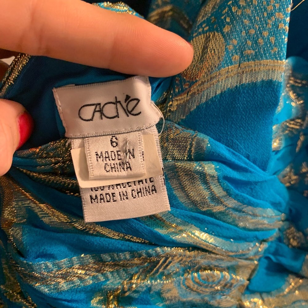 Blue/Gold party dress - Picture 2 of 5